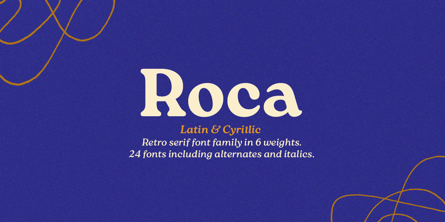 Ejemplo de fuente Roca One Thin Italic